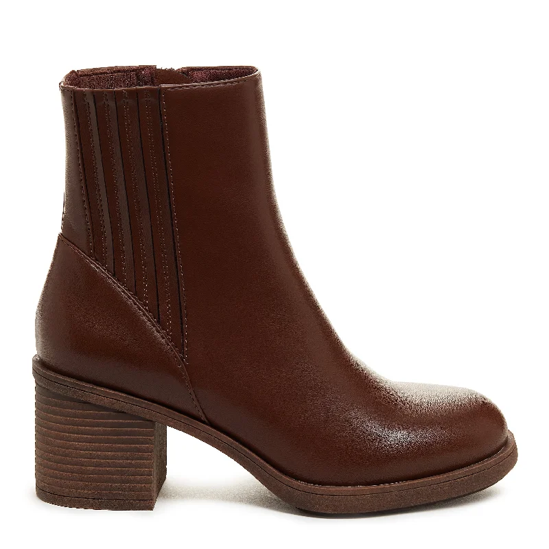 women's ankle boots with bow detailsSonora Brown Platform Chelsea Boot