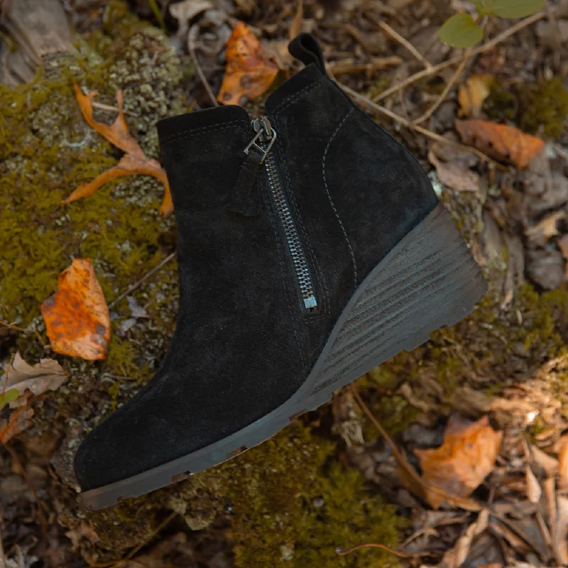women's booties for fallSTORY in BLACK Wedge Ankle Boots