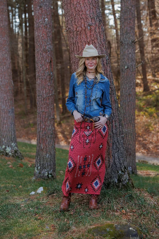 women's western boots for everyday wearTasha Polizzi Rouge Red Regina Skirt