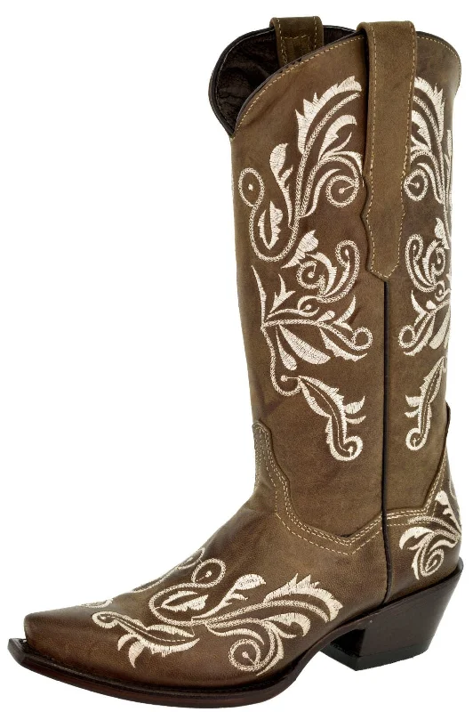 women's cowboy boots for wide calfWomens Granada Light Brown Cowboy Boots Swan Embroidered - Snip Toe women's cowboy boots for wide calfWomens Granada Light Brown Cowboy Boots Swan Embroidered - Snip Toe