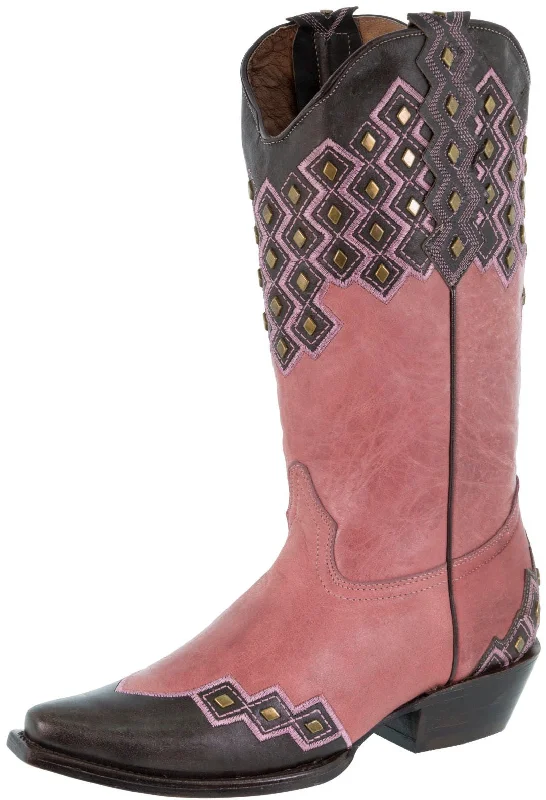women's cowboy boots for wide calfWomens Argyle Pink Cowboy Boots Studded Leather - Snip Toe women's cowboy boots for wide calfWomens Argyle Pink Cowboy Boots Studded Leather - Snip Toe