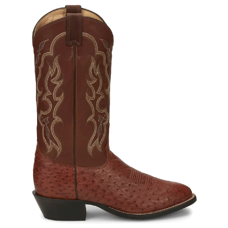 women's leather cowboy bootsTiberius Ostrich Round Toe Cowboy Boots