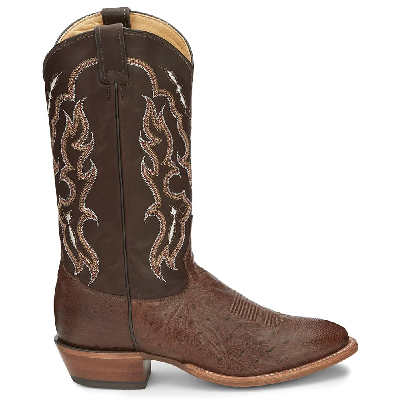 women's cowboy boots with lace-up detailTiberius Ostrich Round Toe Cowboy Boots