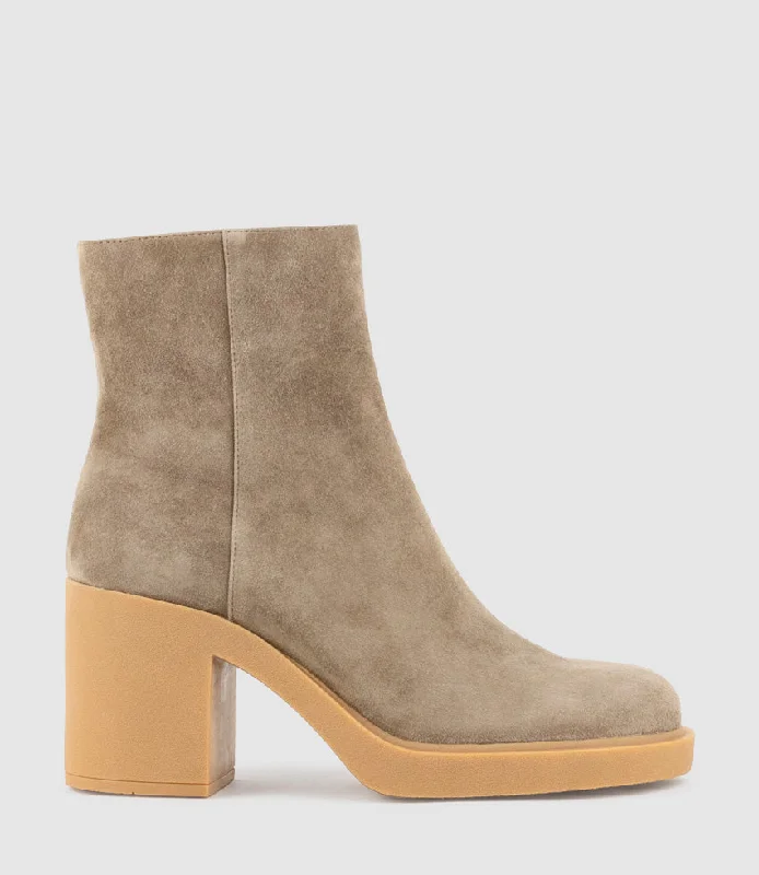 women's ankle boots for officeULTRA85 Ankle Boot on Unit in Latte Suede
