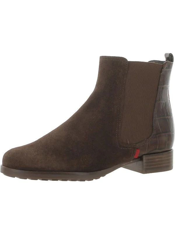 women's booties with studsUnion SQ Womens Suede Slip-On Ankle Boots