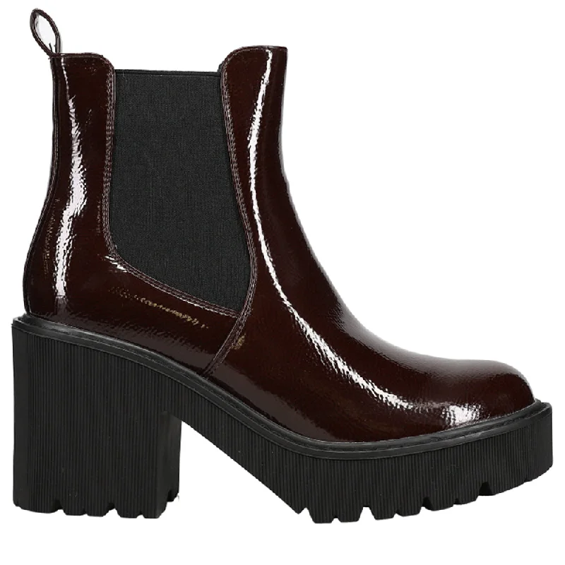women's ankle boots with snakeskin printYikes Round Toe Chelsea Platform Booties