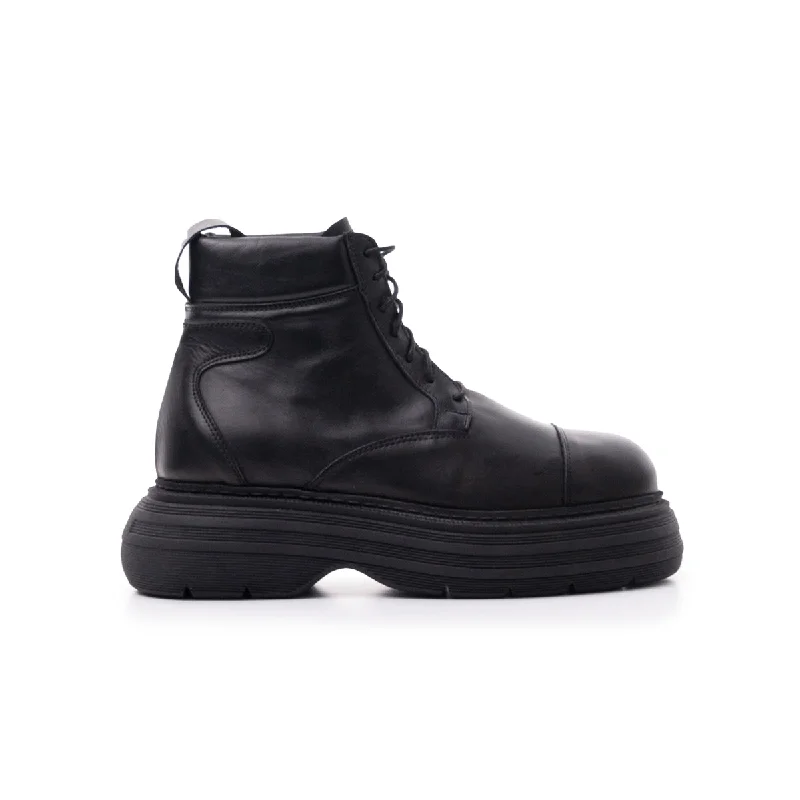women's ankle boots with floral designYuni Black Leather