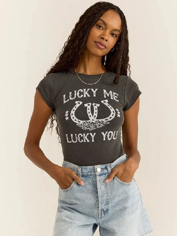 women's waterproof moto bootsZ Supply GT242934S Womens LUCKY ME Cheeky Tee Black Sand women's waterproof moto bootsZ Supply GT242934S Womens LUCKY ME Cheeky Tee Black Sand