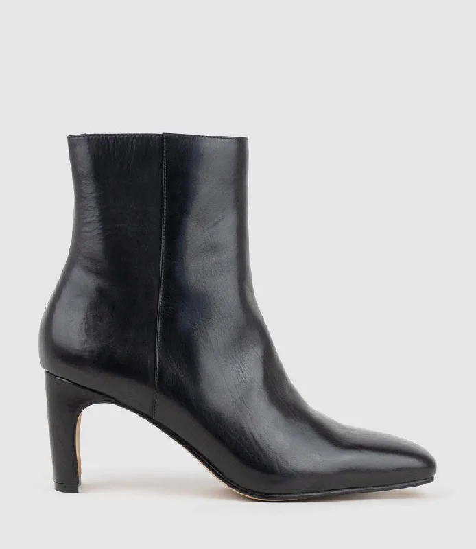 women's ankle boots with hidden wedgeZUNO70 Square Toe Ankle Boot in Black Calf