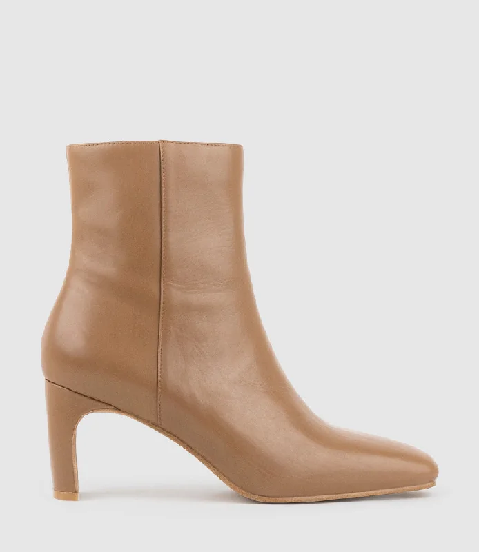 women's ankle boots with unique patternsZUNO70 Square Toe Ankle Boot in Tan Calf
