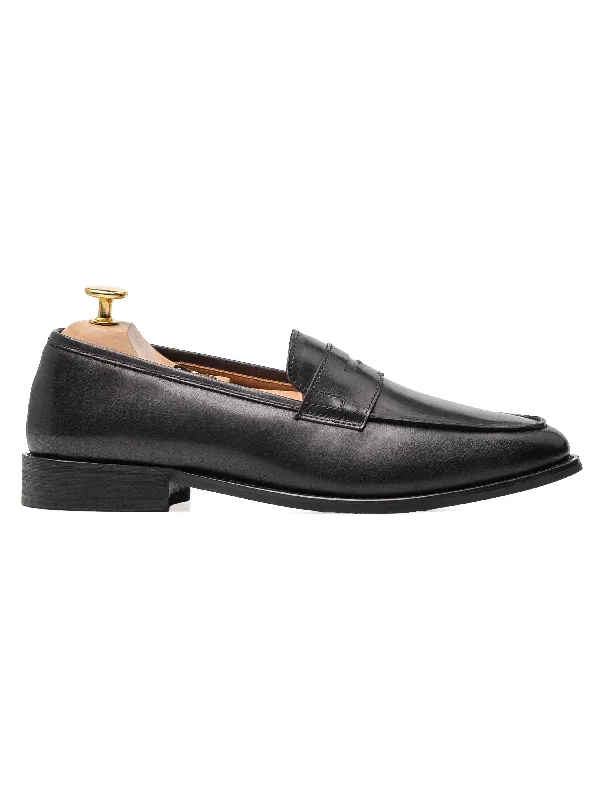 Men's tassel - loafers fashion & dress shoes with a rubber - lug sole for a more rugged lookPenny Loafer - Black Grey (Hand Painted Patina)