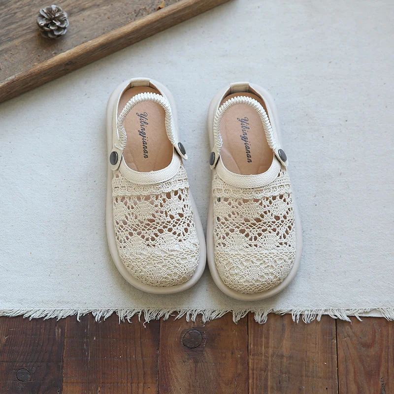 Women's canvas shoes with a floral - embroidered tongueWomen Retro Casual Summer Flat Sandals Women's canvas shoes with a floral - embroidered tongueWomen Retro Casual Summer Flat Sandals
